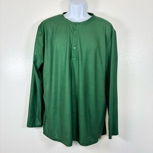 Sweet Honey Green Long Sleeve Henley Top Size XL Stretch NWT Cozycore Comfy